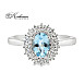 Пръстен от бяло злато 18K с аквамарин 0.73ct и диаманти 0.25ct | Размер 51 Пръстен от бяло злато 18K с аквамарин 0.73ct и диаманти 0.25ct | Размер 51