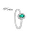 Годежен пръстен със смарагд 0.27ct и диаманти 0.09ct от бяло злато 18К – луксозна визия и цени от производител