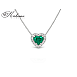 Колие от бяло злато 18К със смарагд 0.48 ct и диаманти – форма сърце S262852SB | Луксозен модел Kirkorian Diamonds