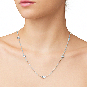 Колие с Диаманти 0.25 Карата - SBBGT05CB05 | Бяло Злато 18к. | Kirkorian Diamonds