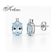 Обеци от бяло злато 18К с аквамарин 2.20 ct и диаманти 0.04 ct – модел S103475, елегантен дизайн, специална оферта