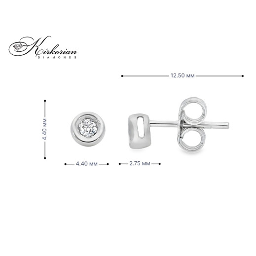 Класически обеци от бяло злато 18k с диаманти 0.09ct – S204984