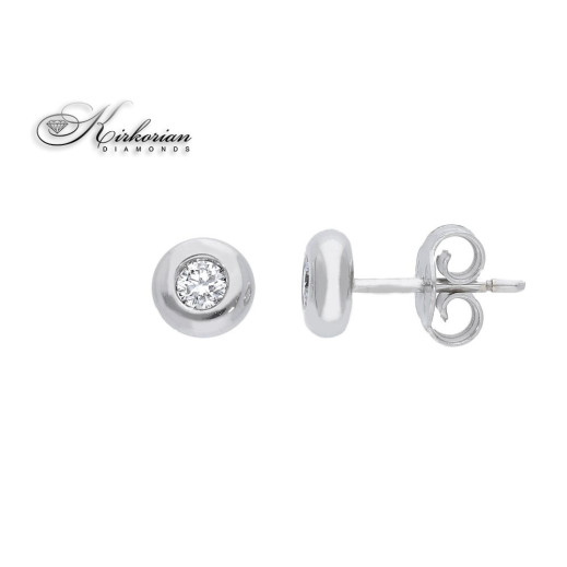 Класически обеци от бяло злато 18k с диаманти 0.18ct – S206425