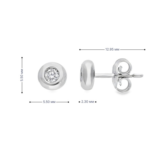 Класически обеци от бяло злато 18k с диаманти 0.18ct – S206425