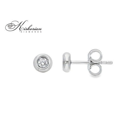 Класически обеци от бяло злато 18k с диаманти 0.12ct – S206426