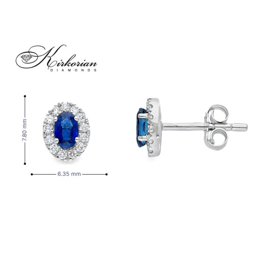 Обеци от бяло злато 18k със сапфири 0.69ct и диаманти 0.18ct – S225822