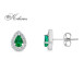 Обеци от бяло злато 18k със смарагди 0.41ct и диаманти 0.18ct – модел S225827