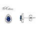 Обеци капка от бяло злато 18k със сапфири 0.55ct и диаманти 0.18ct – модел S225829 Обеци капка от бяло злато 18k със сапфири 0.55ct и диаманти 0.18ct – модел S225829