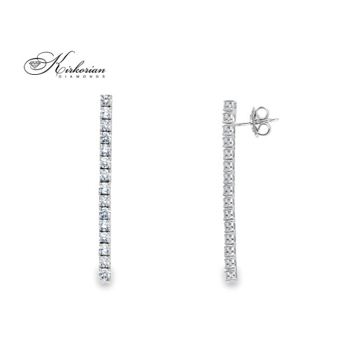 Висящи тенис обеци от бяло злато 18k с диаманти 1.80ct – модел S235223