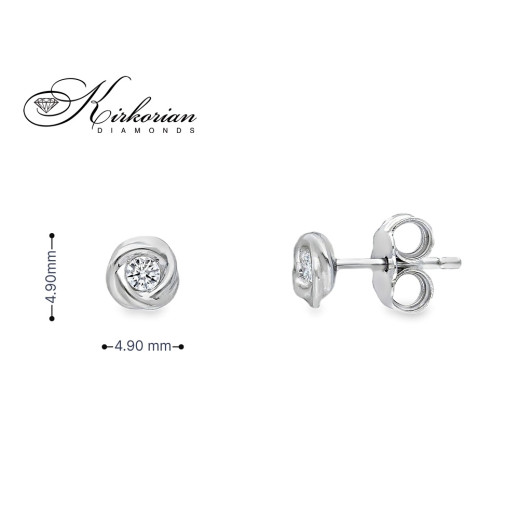 Елегантни обеци от бяло злато 18k с диаманти 0.08ct – модел S253889