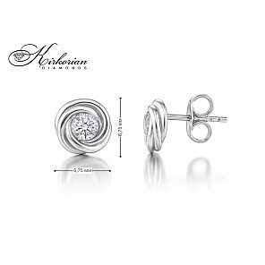 Преплетени обеци от бяло злато 18k с диамант 0.27ct – модел S253891