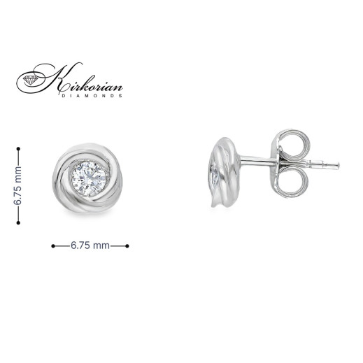 Преплетени обеци от бяло злато 18k с диамант 0.27ct – модел S253891