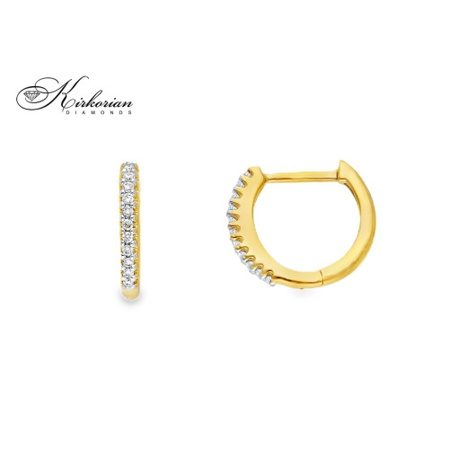 Детски обеци халки от жълто злато 18k с диаманти 0.06ct – модел S254005