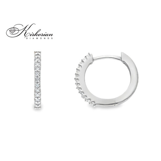 Фини обеци халки от бяло злато 18k с диаманти 0.09ct – модел S254008