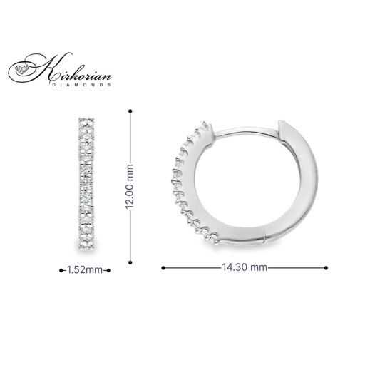 Фини обеци халки от бяло злато 18k с диаманти 0.09ct – модел S254008