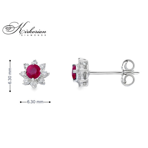 Обеци от бяло злато 18k с рубини 0.33ct и диаманти 0.16ct – модел S262366RB