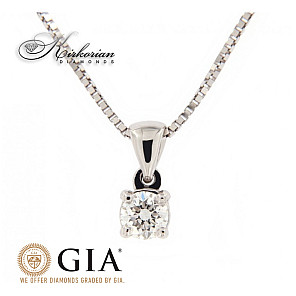 Колие 14к. с диамант 0.40 карата GIA сертификат код:K396