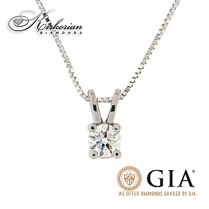 Колие 14к. с диамант 0.40 карата GIA сертификат код:601A