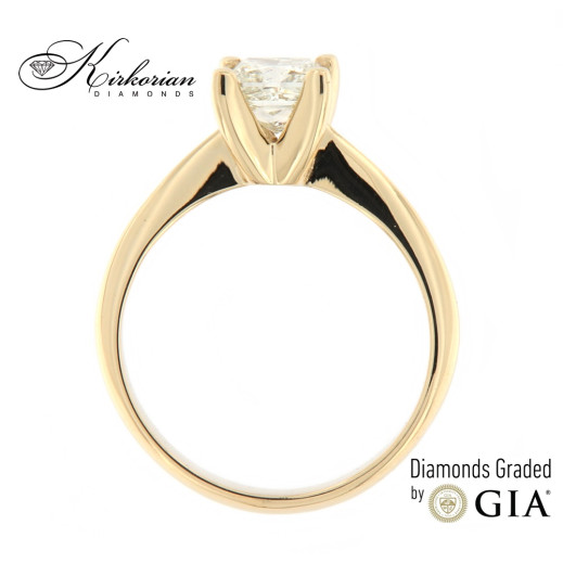 Годежен пръстен 14к.  инвестиционен диамант 1.00 карат принцес GIA код:610A