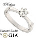 Класически годежен пръстен бяло злато 14к. с диамант 0.40 карата с GIA сертификат  код:546