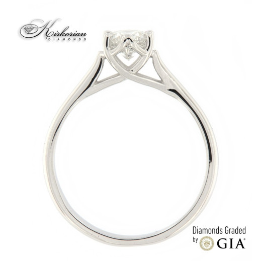Годежен пръстен бяло злато 14к. с диамант 0.70 карата GIA сертификат код:609 