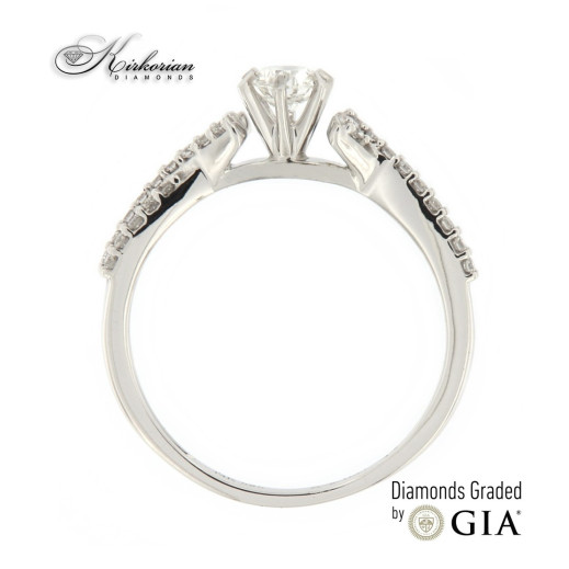 Годежен пръстен бяло злато 14к.  GIA сертификат диаманти 0.46ct код:RN181B
