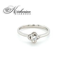 Годежен пръстен 14к. с диамант 0.10 карата код:K360