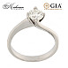Годежен пръстен бяло злато 14к. с диамант 0.65 карата GIA сертификат код:387