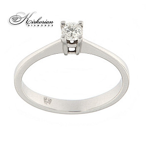 Класически годежен пръстен бяло или жълто злато 14к. с диамант 0.15 карата код:G343