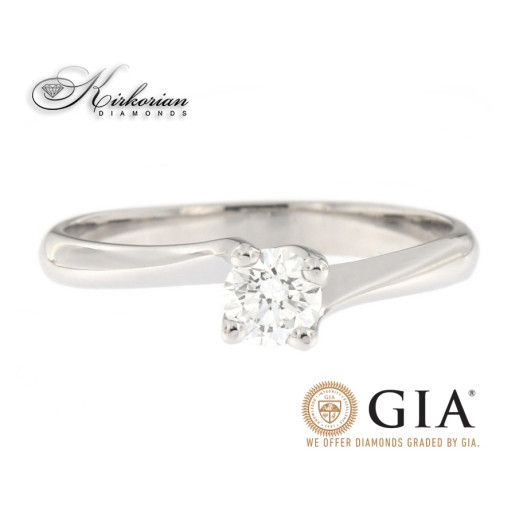 годежен пръстен бяло злато с диамант 0.30 карата GIA сертификат