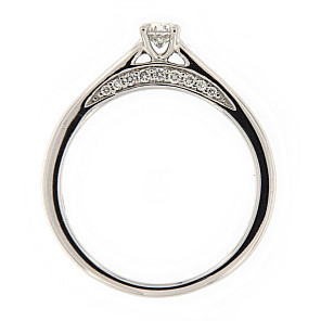 Годежен пръстен бяло злато 14к. с диаманти 0.25 карата код:RB22