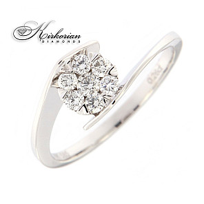 Годежен пръстен бяло злато 14к. с диаманти 0.26 карата код:RN145