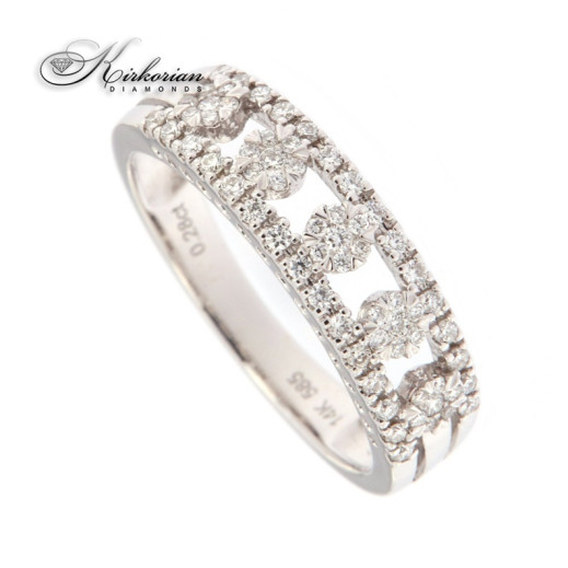 пръстен бяло злато с диаманти 0.28 карата кoд:RN148 