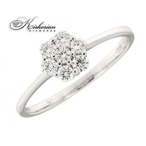 Годежен пръстен бяло злато 14к. с диаманти 0.305 карата код:RN17