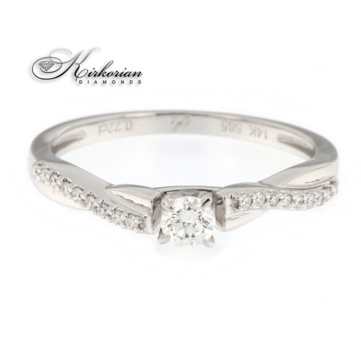 Годежен пръстен 14к.с диаманти 0.22 карата код:RN185