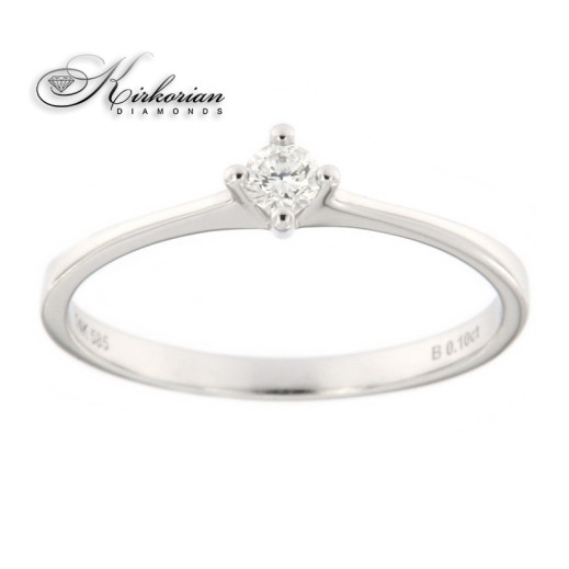 годежен пръстен бяло злато с диамант 0.10 карата код:RN205