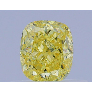 Diamond 0.51 ct, Fancy Yellow, VS2, -, CUSHION BRILLIANT