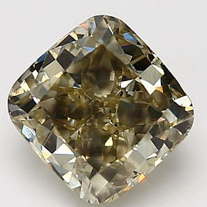 Diamond 4.03 ct, Fancy Brownish Greenish Yellow, SI2, -, CUSHION BRILLIANT