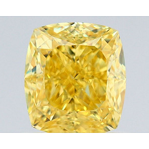 Diamond 1.01 ct, Fancy Vivid Yellow, VS2, -, CUSHION BRILLIANT