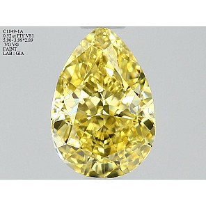 Diamond 0.52 ct, Fancy Intense Yellow, VS1, -, PEAR