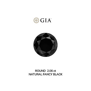 Diamond 2.06 ct, Fancy Black, VVS2, EX, ROUND