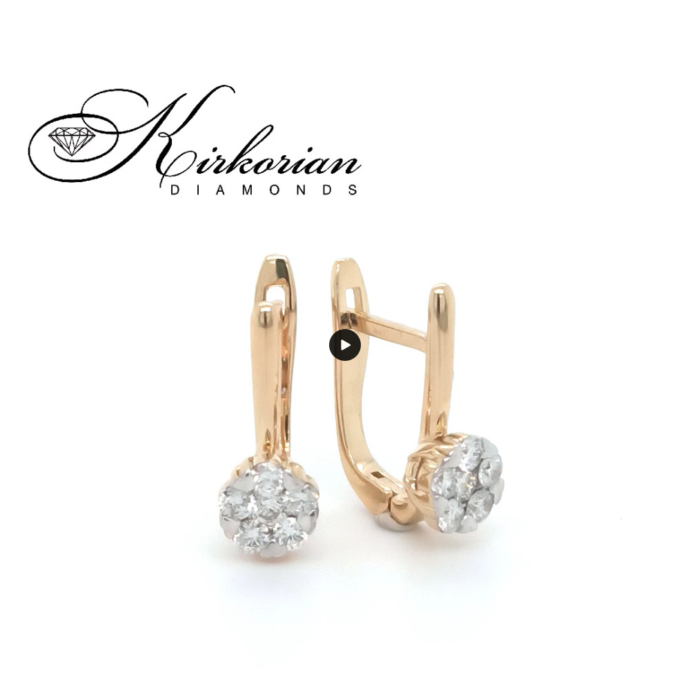 Обеци жълто злато 18к с диаманти 0.42 ct – Английско закопчаване, Код K100151 Обеци жълто злато 18к с диаманти 0.42 ct – Английско закопчаване, Код K100151