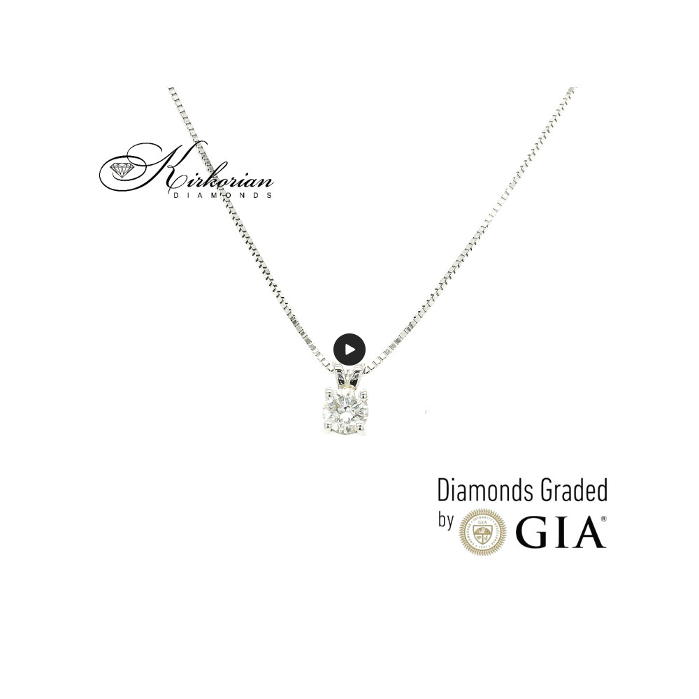 Колие от бяло злато 14k с диамант 0.40ct | GIA сертификат | Код: K601A Колие от бяло злато 14k с диамант 0.40ct | GIA сертификат | Код: K601A