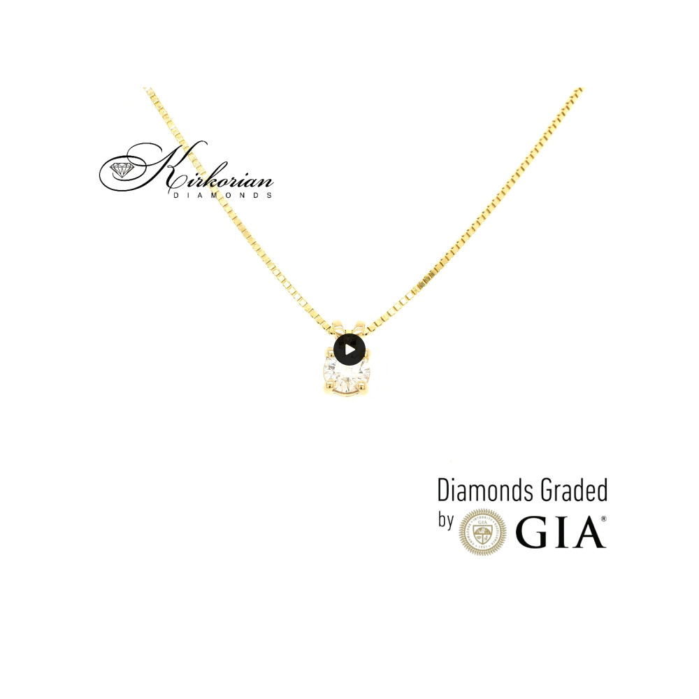Колие с диамант 0.40 ct в жълто злато 14К – GIA – K601G Колие с диамант 0.40 ct в жълто злато 14К – GIA – K601G