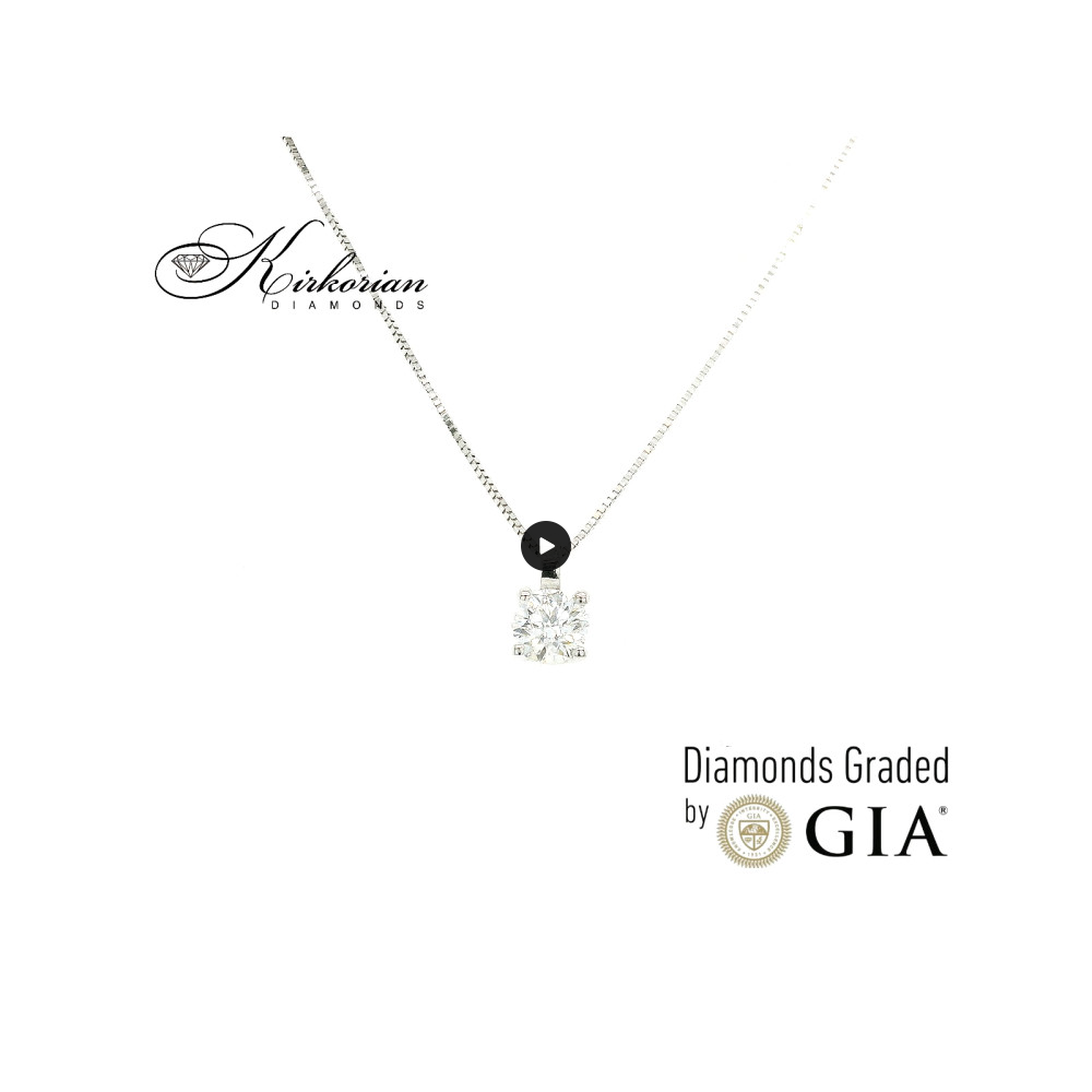 Класическо колие от бяло злато 18k с диамант 0.50ct – GIA сертифициран модел K653