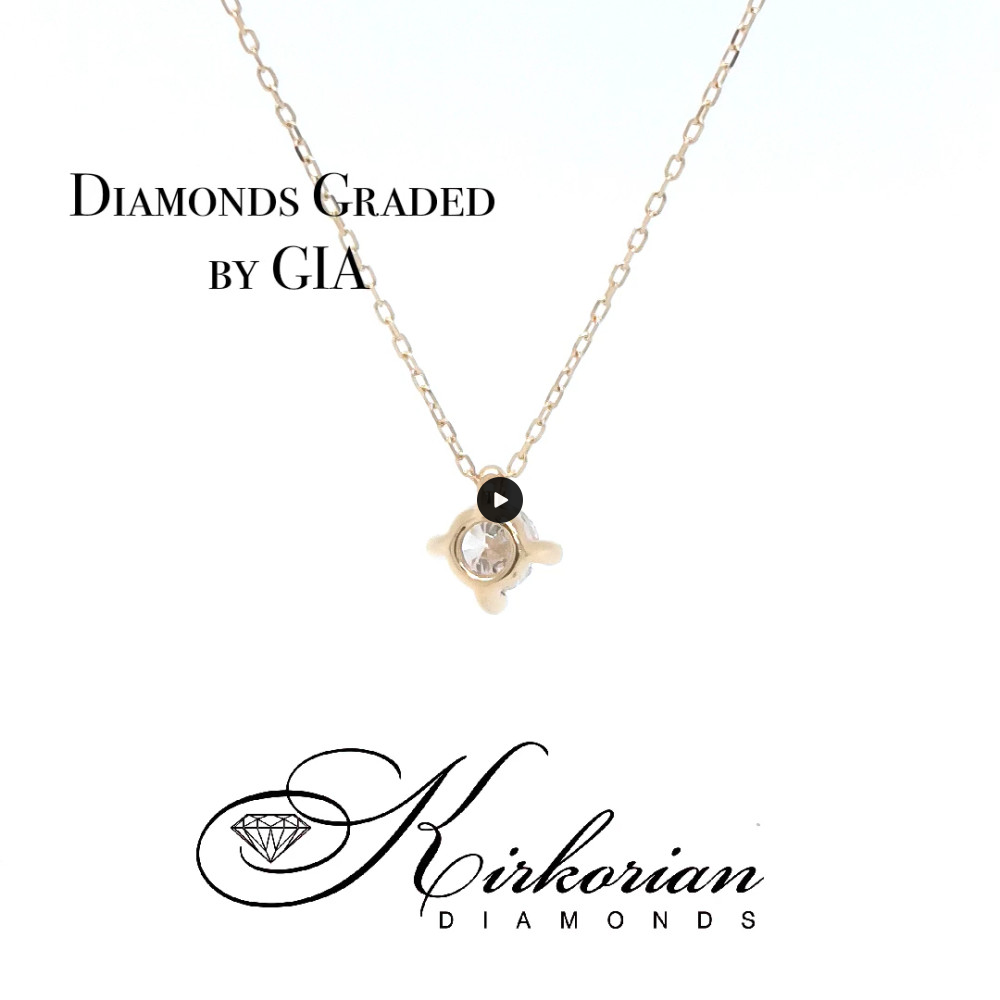 Класическо колие с един диамант 0.25ct от жълто злато 18k | GIA сертификат | Код: M110 Класическо колие с един диамант 0.25ct от жълто злато 18k | GIA сертификат | Код: M110