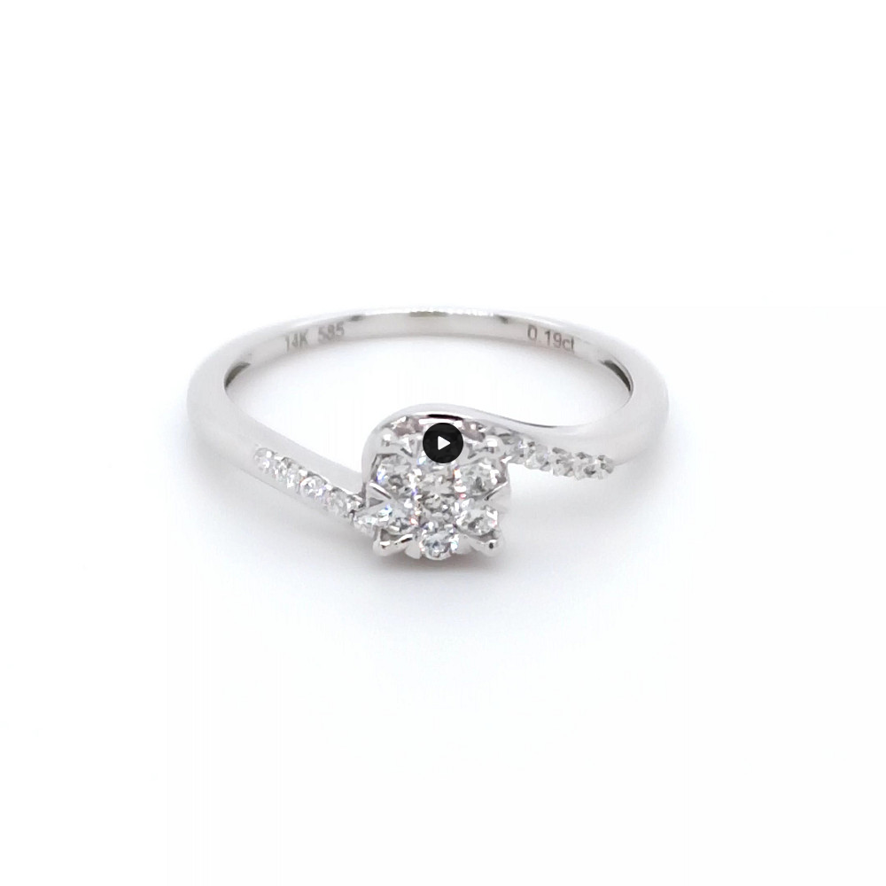 годежен пръстен бяло злато с диаманти 0.19 карата код:RN136B