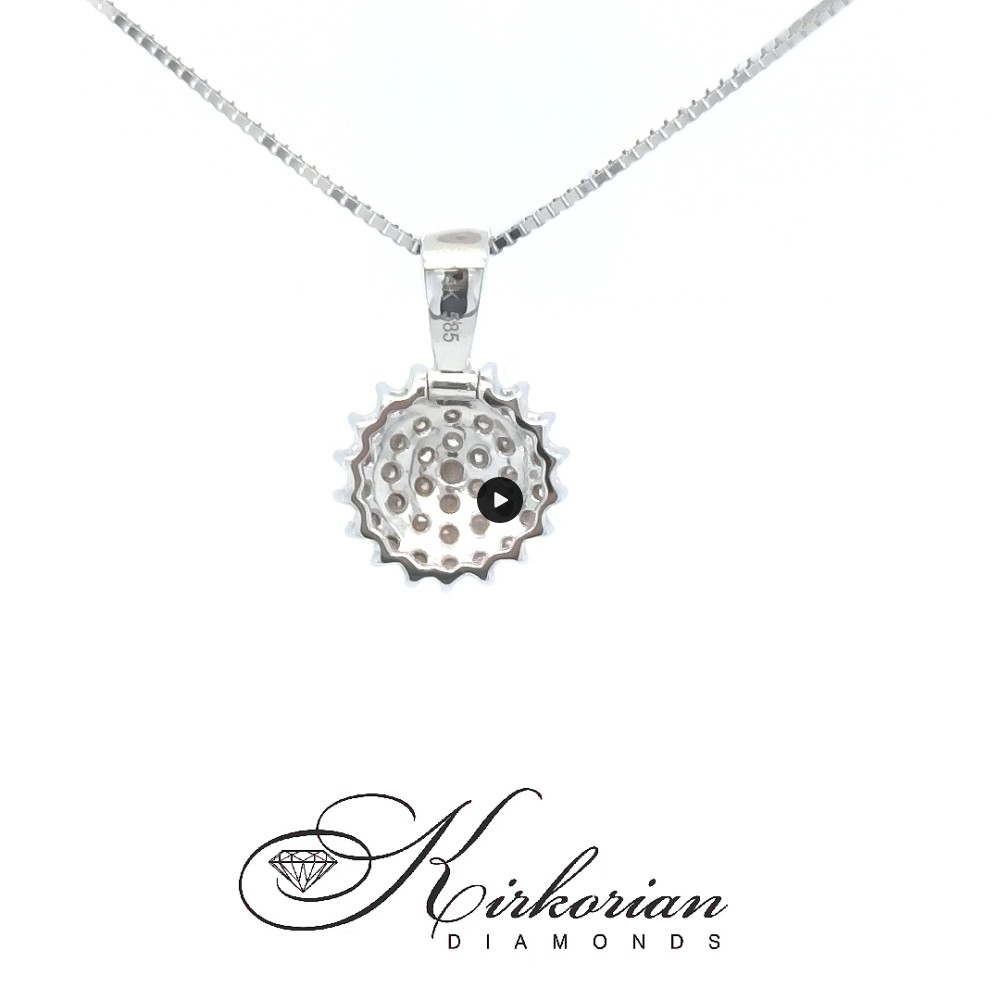 Луксозно колие от бяло злато 18к с диаманти 0.32ct – модел RN168 | Kirkorian Diamonds