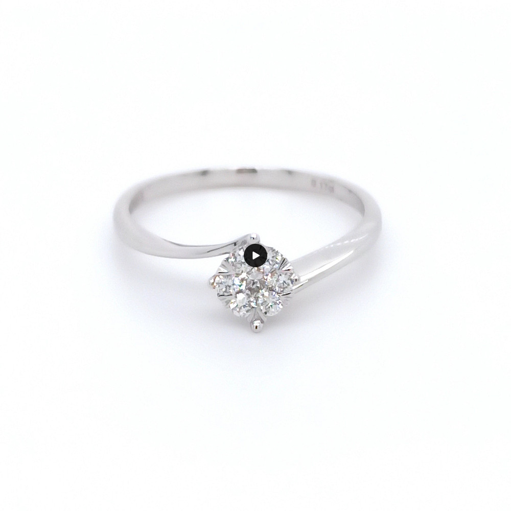 годежен пръстен бяло злато с диаманти 0.17 карата код:RN207
