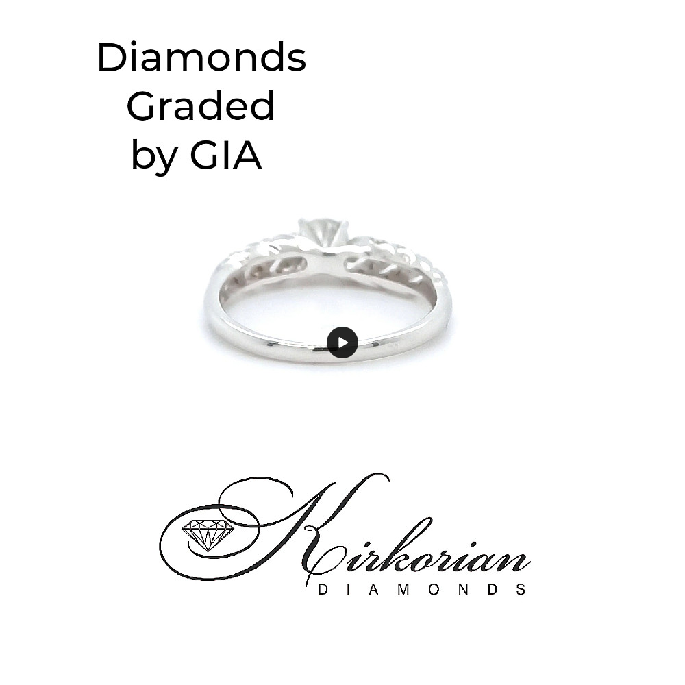 Годежен пръстен бяло злато 14к. GIA сертификат диаманти 0.50ct код:RN213